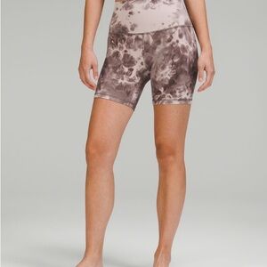 lululemon athletica Taupe Tie-Dye Bike Shorts